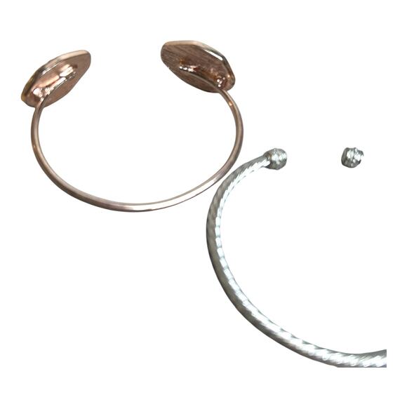 Cuff Bracelets Various Tones Materials Lot - Picture 5 of 6